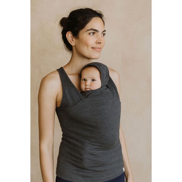 LALABU Gray Simple Baby Sling Top Pouch Soothe Shirt   Women's Size Medium - Picture 1 of 9
